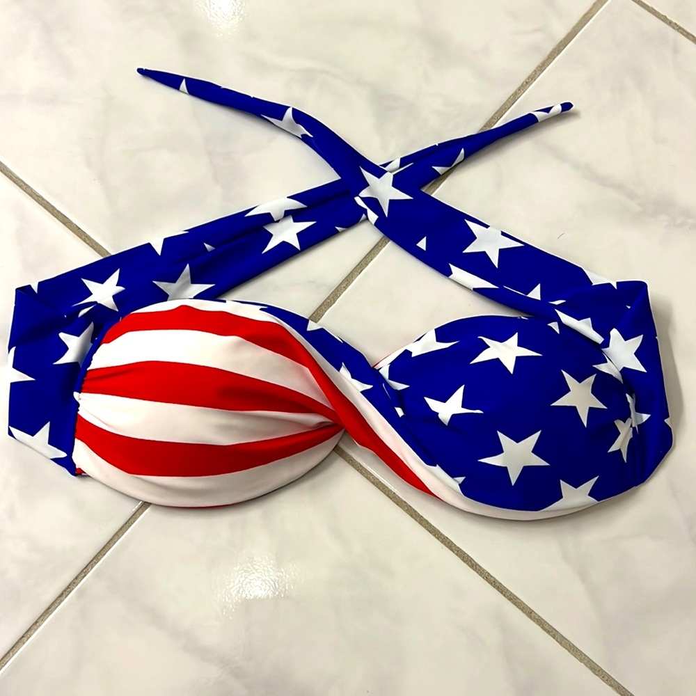 Patriotic bandeau swim top!
